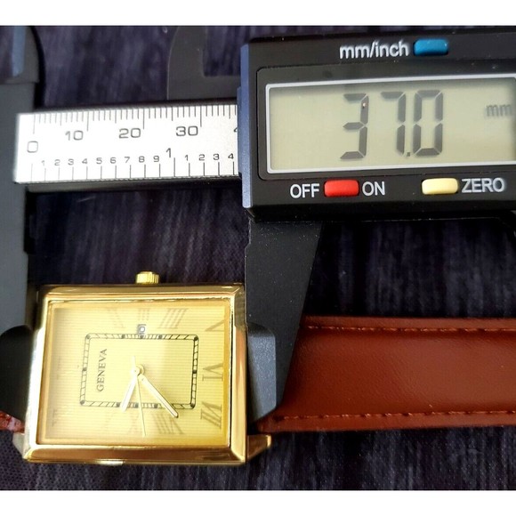 Geneva Classic Vintage‎ Look Men's Louis Tank Large 37mm Watch New ** - Picture 6 of 9